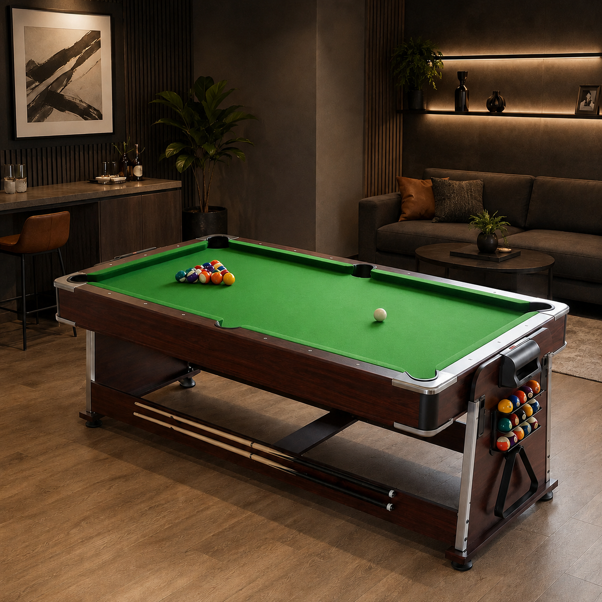 Kooka Living FORMA Master 7FT 4-in-1 Multi-Functional Game & Dining Table with Pool, Table Tennis & Air Hockey