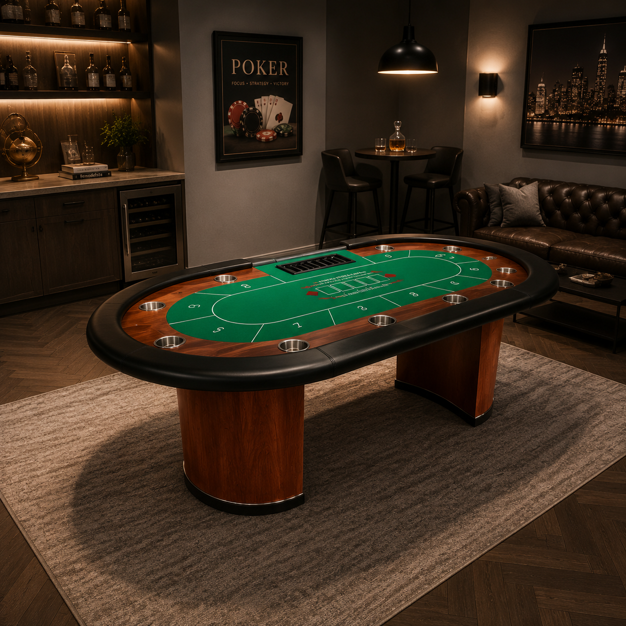 Premium Blackjack Texas Poker Table – Solid Wood Frame, 10-Player