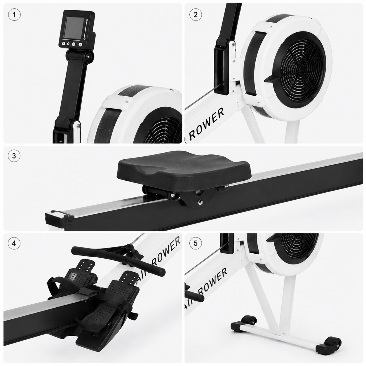 KING·GYM Air Rower — Professional Magnetic Air Resistance Rowing Machine