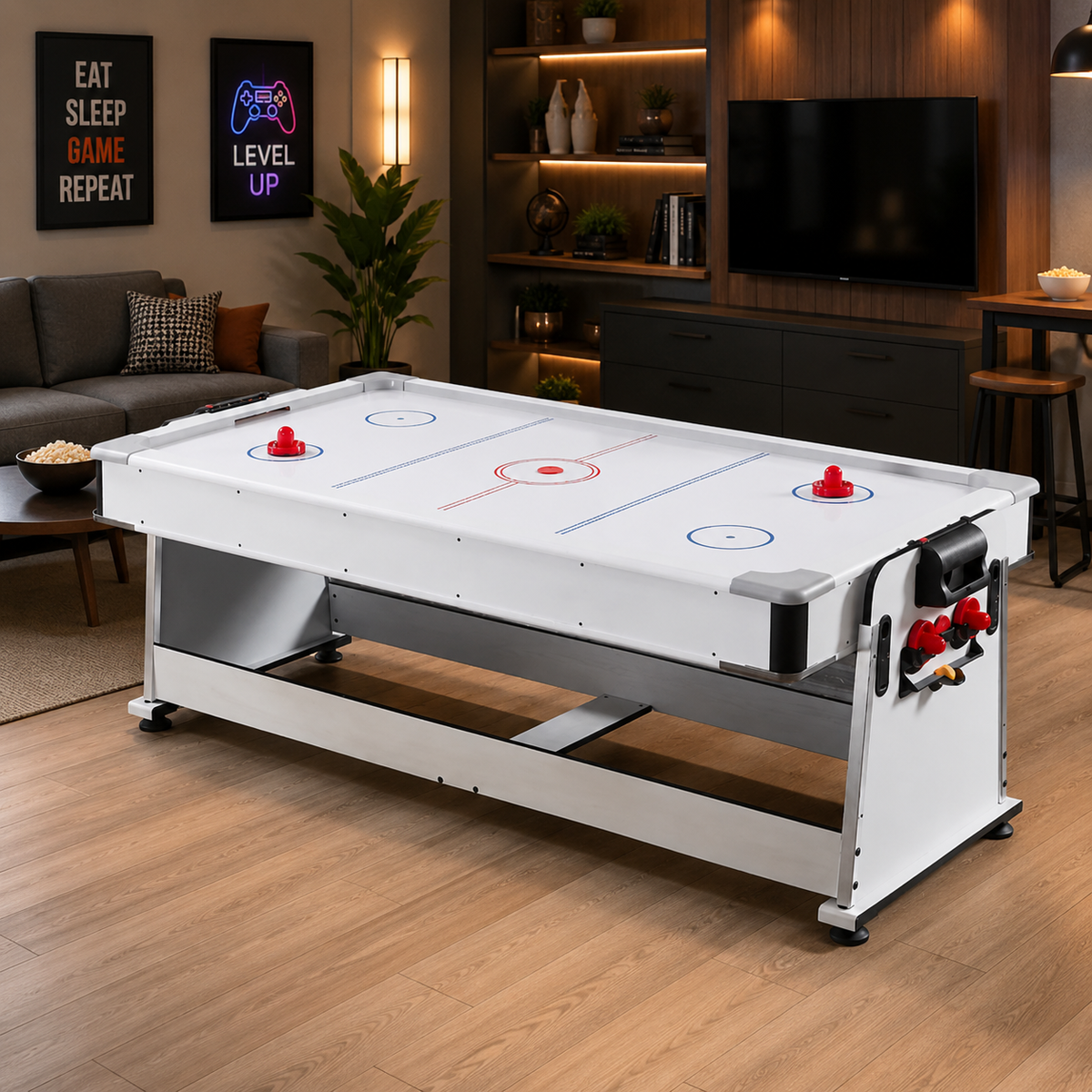 Kooka Living FORMA Master 7FT 4-in-1 Multi-Functional Game & Dining Table with Pool, Table Tennis & Air Hockey