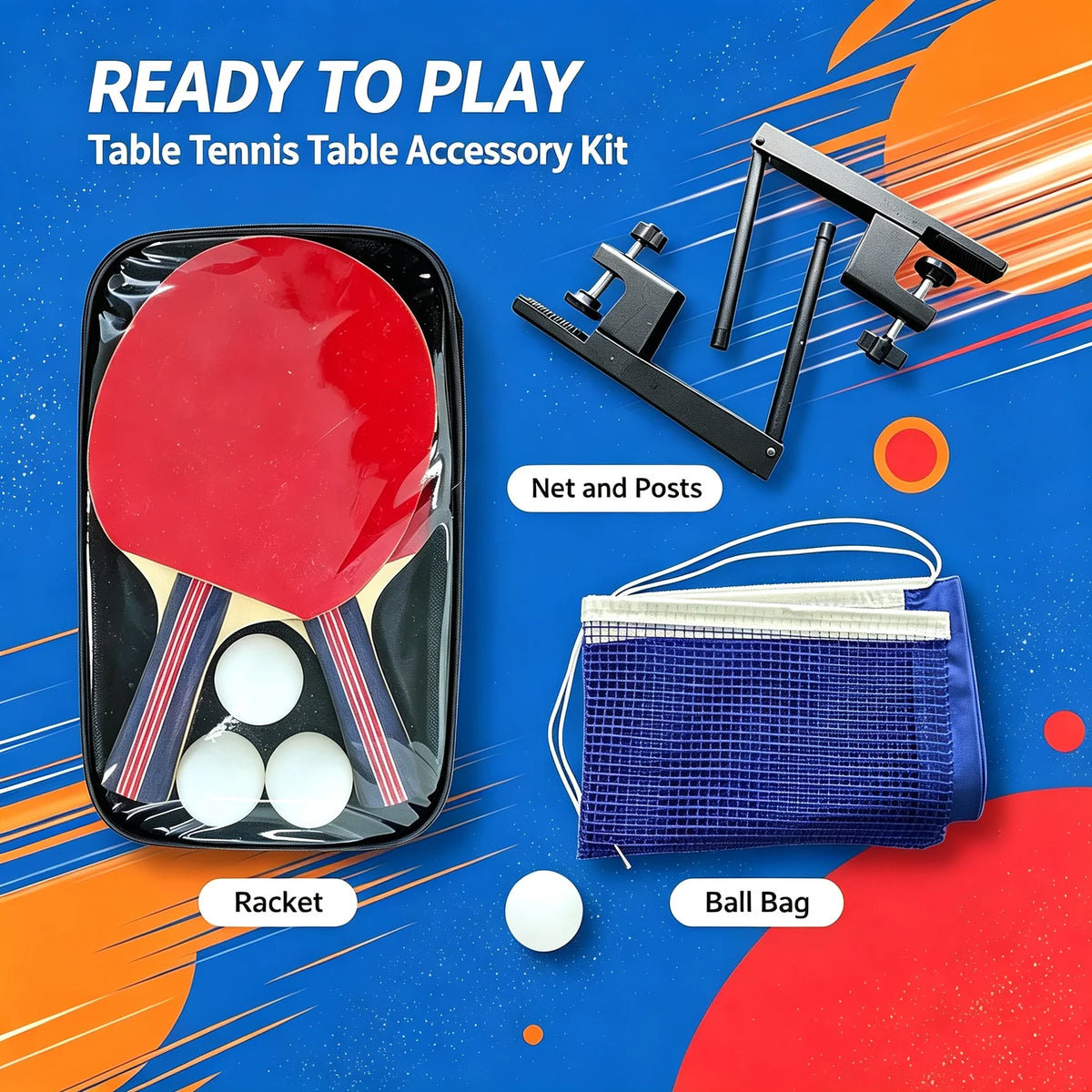 Kooka Living PINGORA Master 25mm Top Steel Leg Indoor Table Tennis Table - Blue\Black |10-Minute Assembly