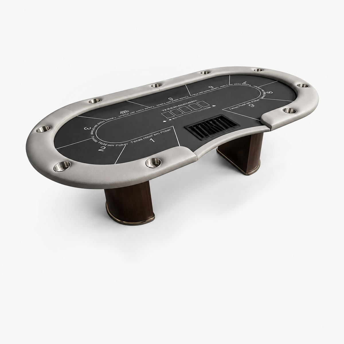 Kooka Living Premium Blackjack Texas Poker Table – Solid Wood Frame, 10-Player