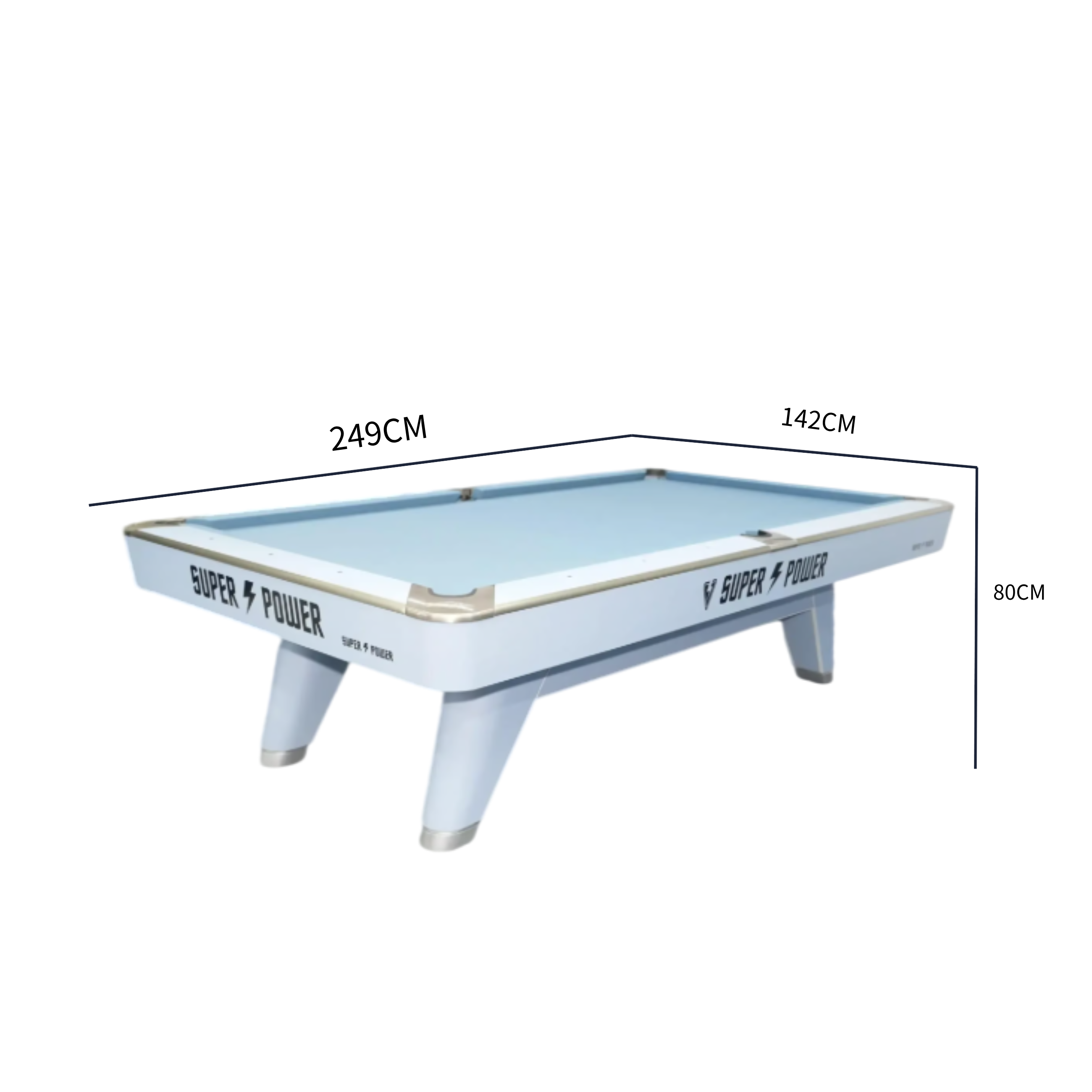 Premium Luxury 8FT Slate Pool Table – Ice Blue Professional Billiard Table with Modern Designer Finish