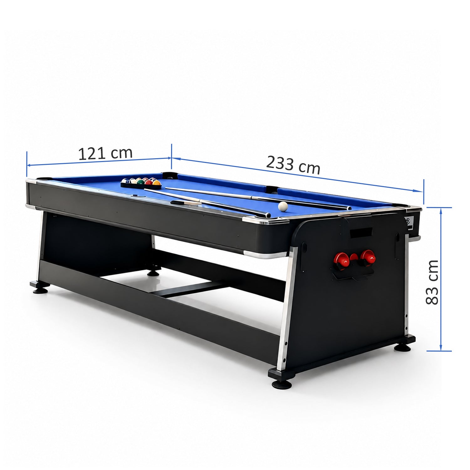 8FT 4-in-1 Multi-Functional Game & Dining Table with Pool, Table Tennis & Air Hockey