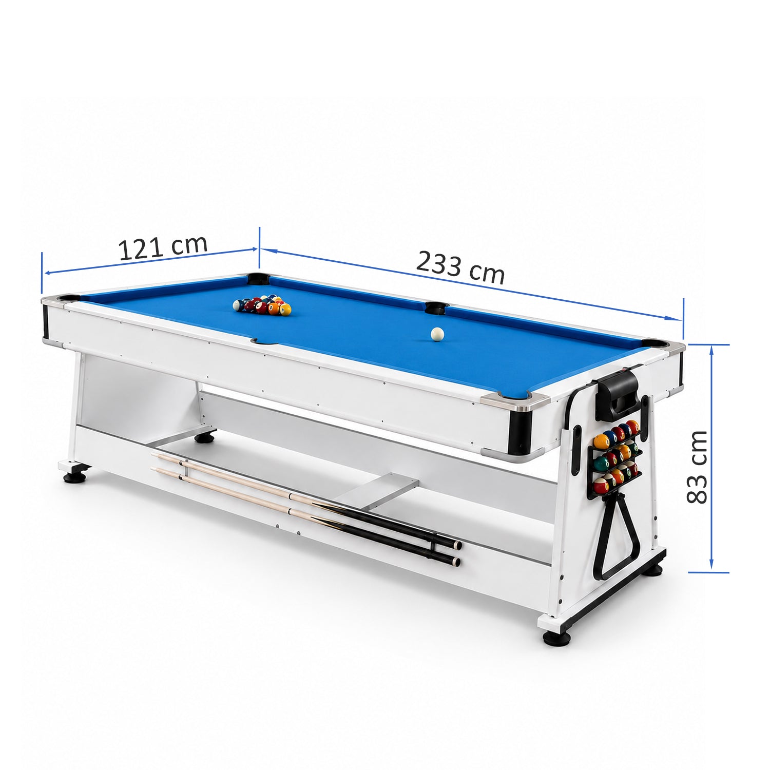 8FT 4-in-1 Multi-Functional Game & Dining Table with Pool, Table Tennis & Air Hockey