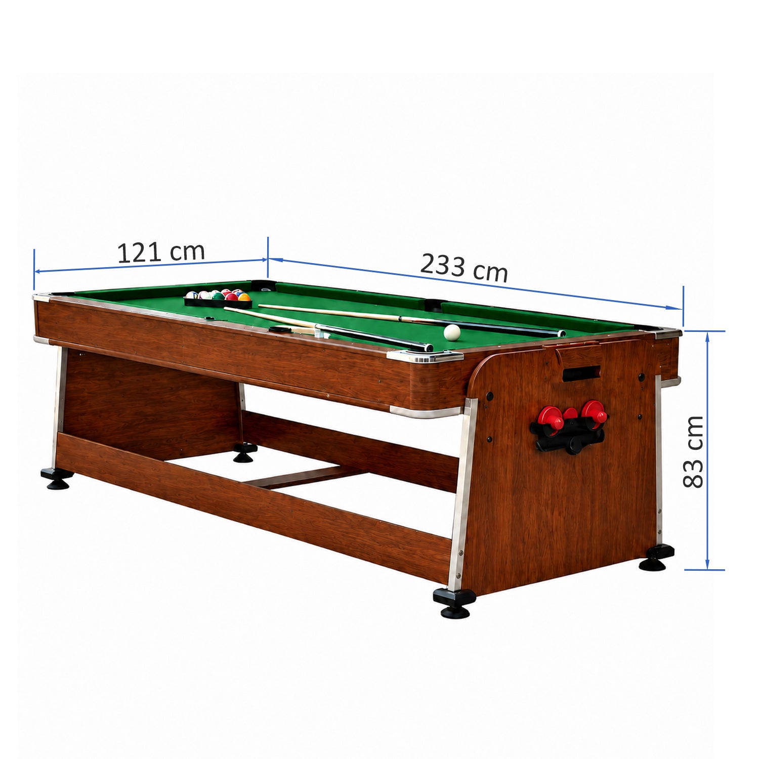 8FT 4-in-1 Multi-Functional Game & Dining Table with Pool, Table Tennis & Air Hockey