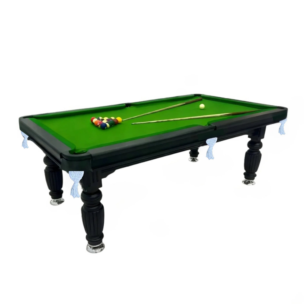 Kooka Living CueNova Prestige B8 8FT New Slate Billiard Table / Pool Table – Black Frame- White Billiards net port